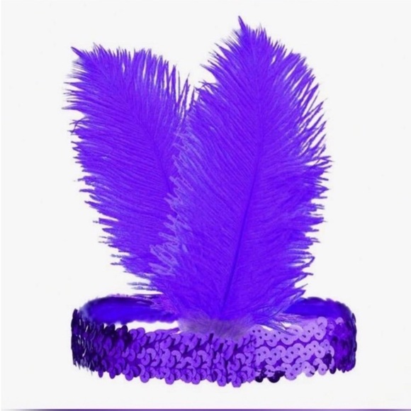 6 PC Purple Sequin Gloves and Accessories Set - Picture 8 of 10